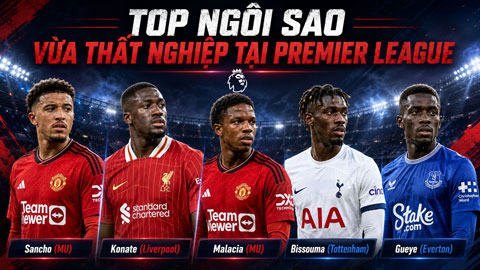  Top 10 ngôi sao Premier League vừa rơi vào cảnh thất nghiệp