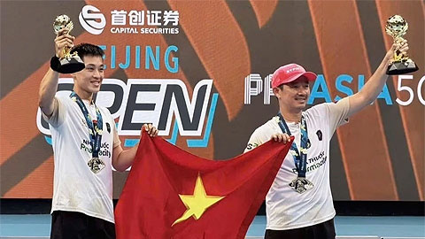  Trương Vinh Hiển và Đỗ Minh Quân vô địch đôi nam giải pickleball ở Bắc Kinh