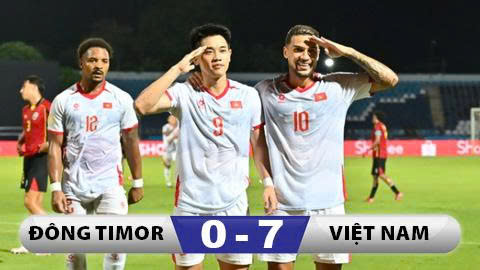  Kết quả Timor Leste 0-7 Việt Nam: Tam tấu bùng nổ