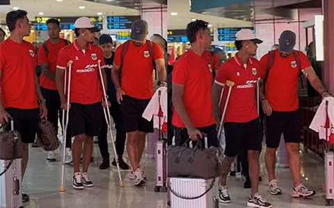 Marselino Ferdinan dính chấn thương mắt cá, phải chống nạng trước trận khai màn AFF Cup 2026