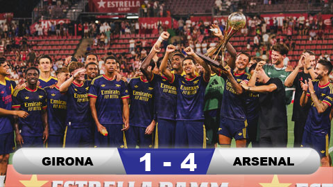 Kết quả Girona 1-4 Arsenal: Pháo thủ thắng giòn giã