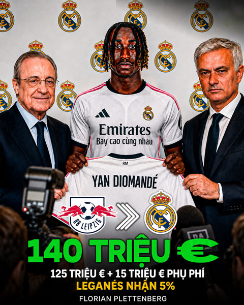 Real Madrid chi rất đậm cho thương vụ Yan Diomande