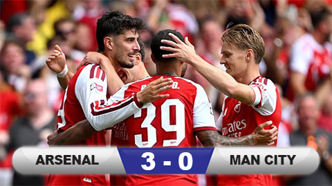  Kết quả Arsenal 3-0 Man City: Pháo thủ vô địch Siêu cúp Anh