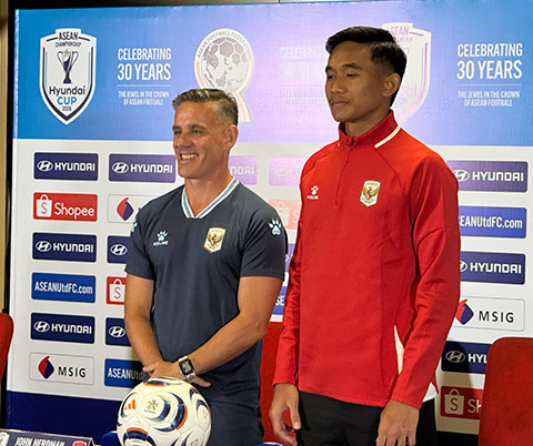 Rizky Ridho (bên phải) có thể không được triệu tập lên ĐTQG Indonesia.