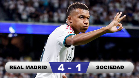  Kết quả Real Madrid 2-1 Sociedad: Los Blancos thắng trận thứ 2 liên tiếp