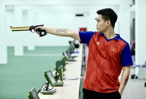 Quang Huy là xạ thủ nam nhiều hy vọng của bắn súng Việt Nam. Ảnh: CTV