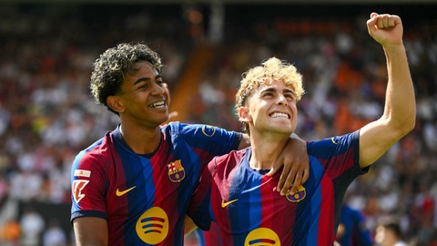 Tại Mestalla, Fermin đã đóng góp 1 bàn, 2 kiến tạo và được bầu là “Cầu thủ xuất sắc nhất”. Ảnh: BeINSPORTS