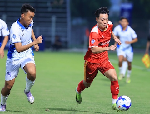 Xuân Bắc và các đồng đội ở CAND đã có cú ngược dòng để thắng 2-1. Ảnh: Đức Cường