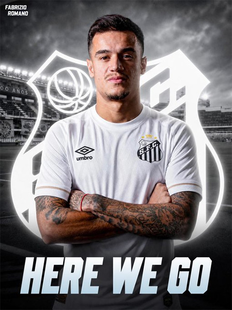 Coutinho gia nhập Santos