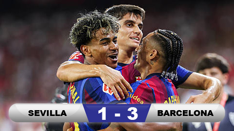  Kết quả Sevilla 1-3 Barcelona: Barca thắng trận thứ 7 liên tiếp ở La Liga