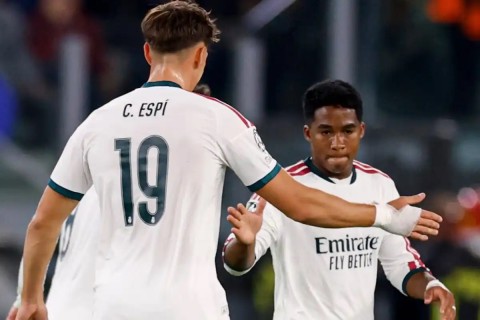 Endrick và Espi cùng nổ súng trước Roma. Ảnh: Somos Futbol