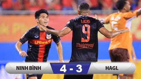  Kết quả Ninh Bình 4-3 HAGL: Hoàng Đức toả sáng, Ninh Bình mất người vẫn thắng HAGL