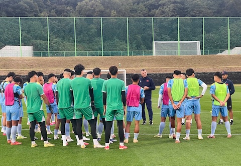 ĐT U17 Việt nam đang có chuyến tập huấn tại Hàn Quốc. Ảnh: VFF 